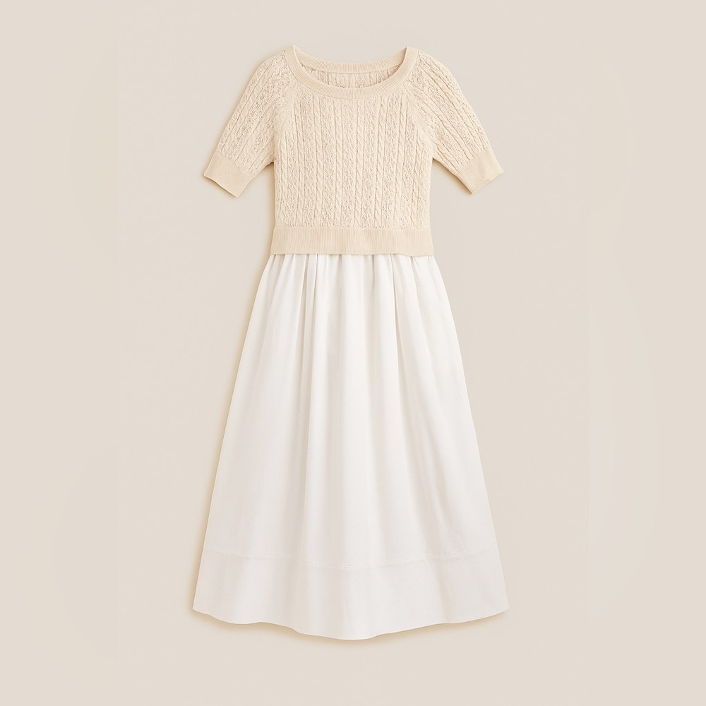 Tanya Taylor two texture knit midi dress ivory white